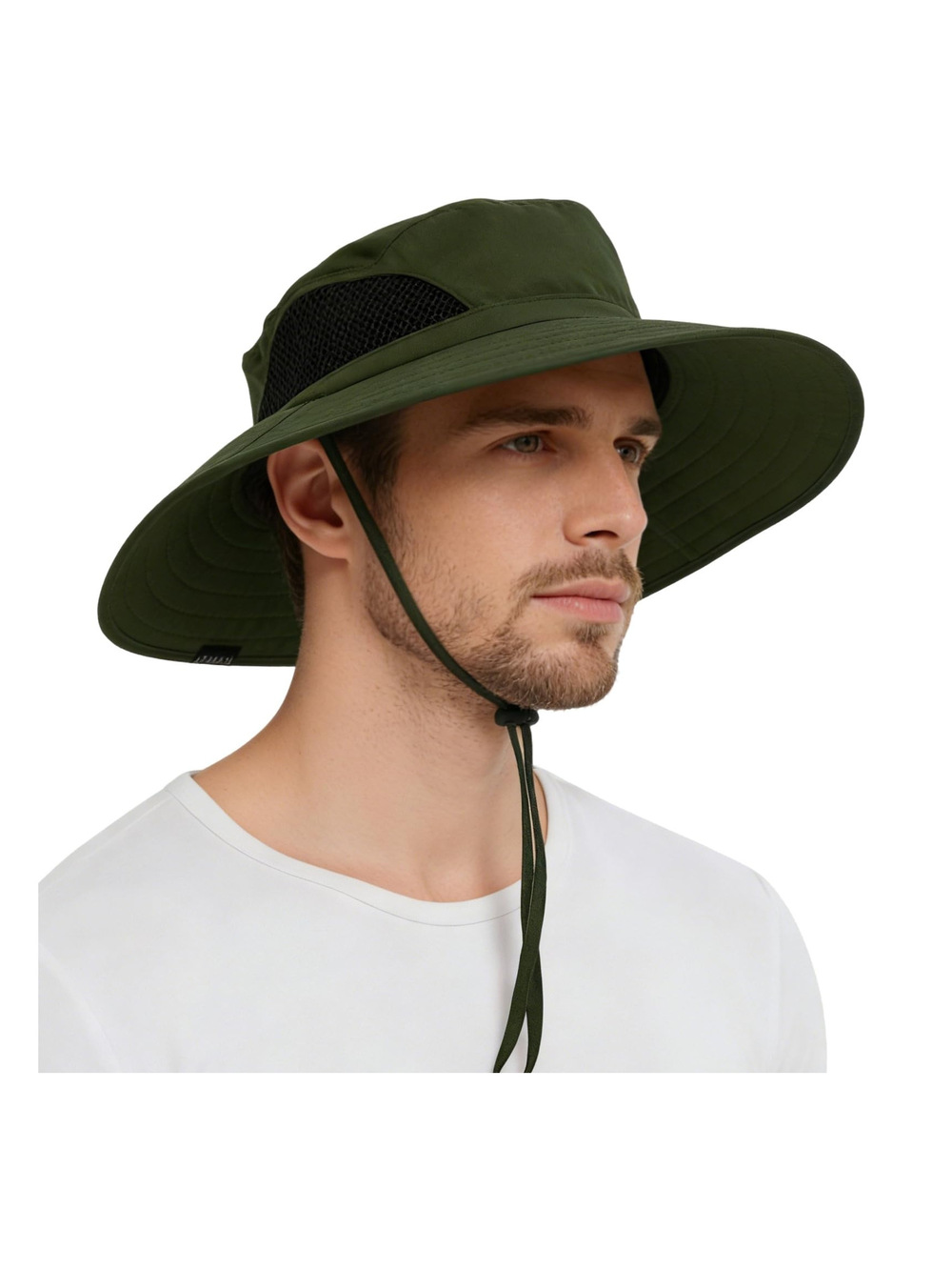 Wide Brim Sun Bucket Hat, Waterproof Boonie Hat for Men & | Army Green | Size OS